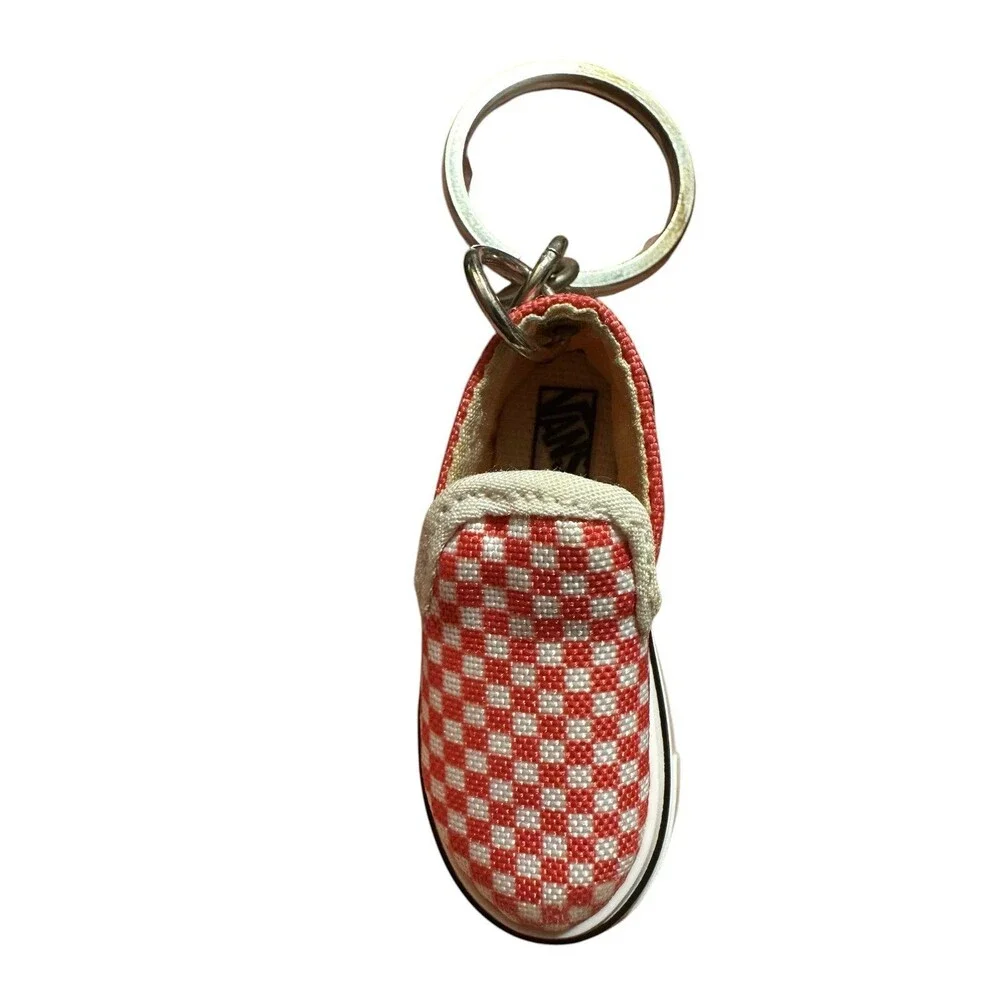 Mini Vans Classic Old Skool Shoe Keychain Checkerboard Red/White